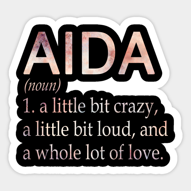 Aida Girl Name Definition Aida Sticker TeePublic